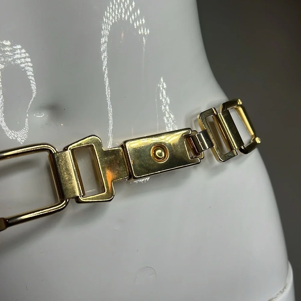 Mod Der for Adolfo Structured 33” Goldtone Belt Made in Italy